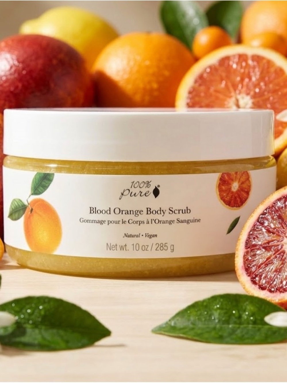 100% Pure Blood Orange Body Scrub - Yellow & White